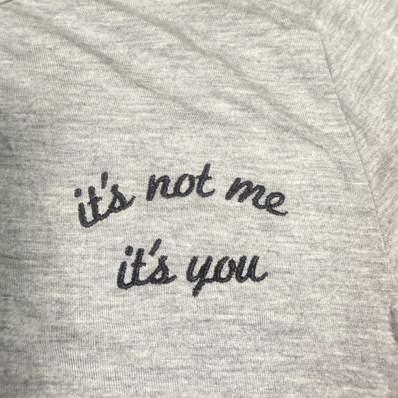 NWT Women’s Forever 21 Gray Bodysuit – Size Small it’s you not me mock neck - Picture 2 of 4